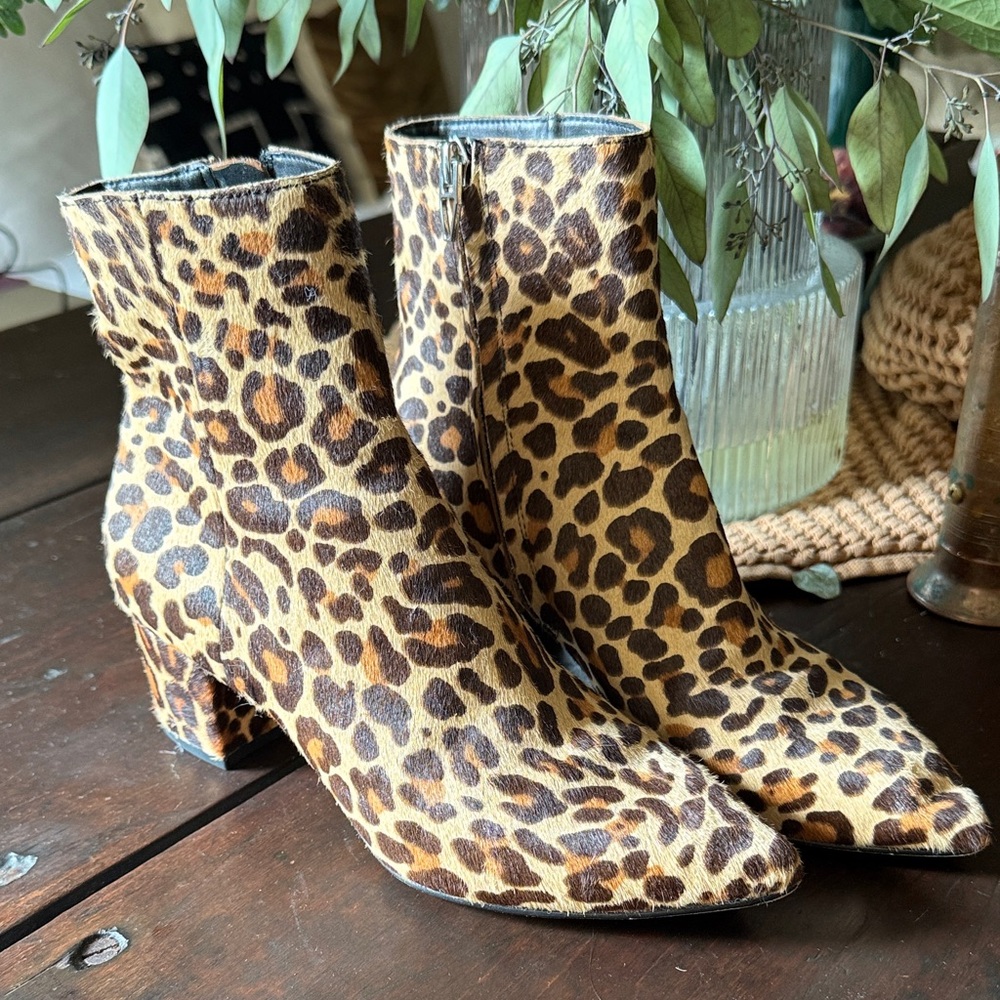Dolce Vita Leopard Print Ankle Booties